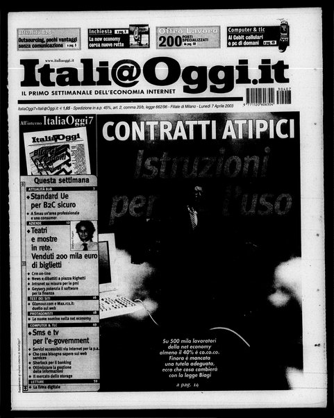 Italia oggi : quotidiano di economia finanza e politica